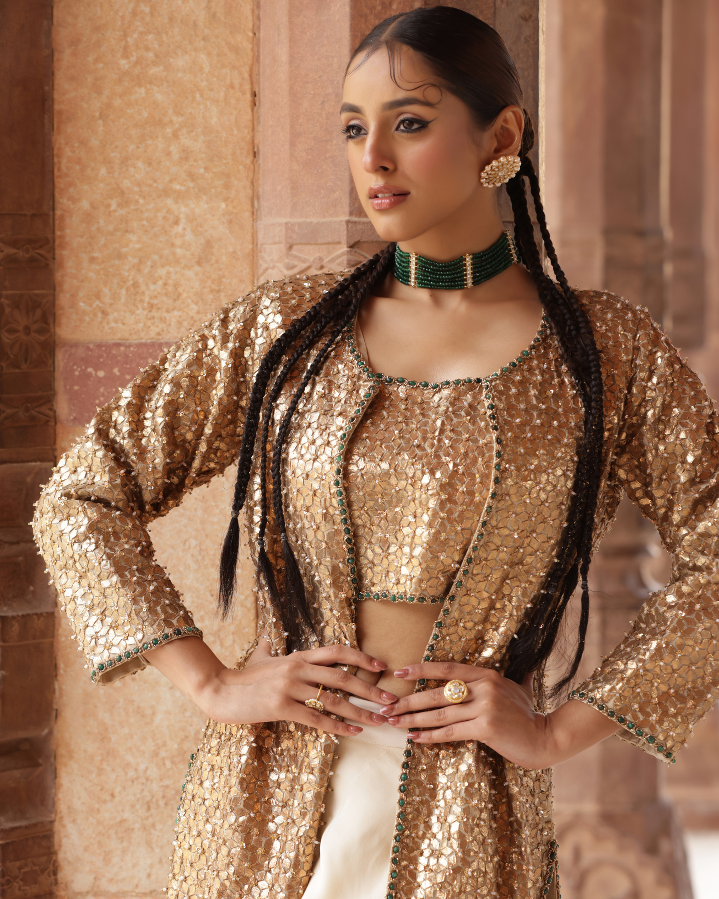 Twisted Gota Regal Jacket Set