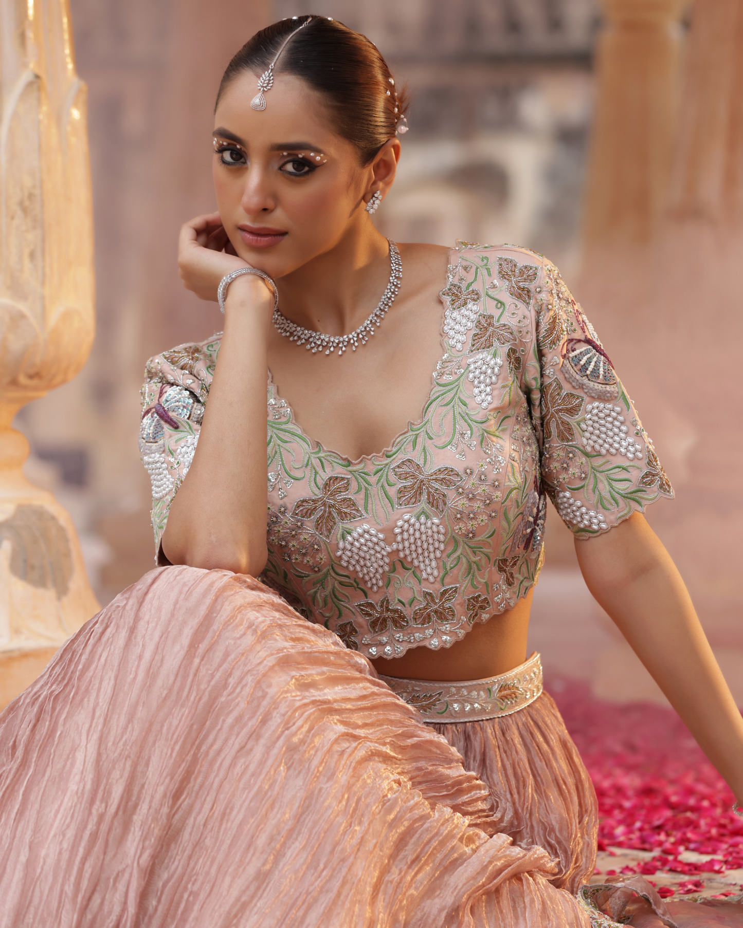 Maharani Tissue Lehenga With Kardana Work