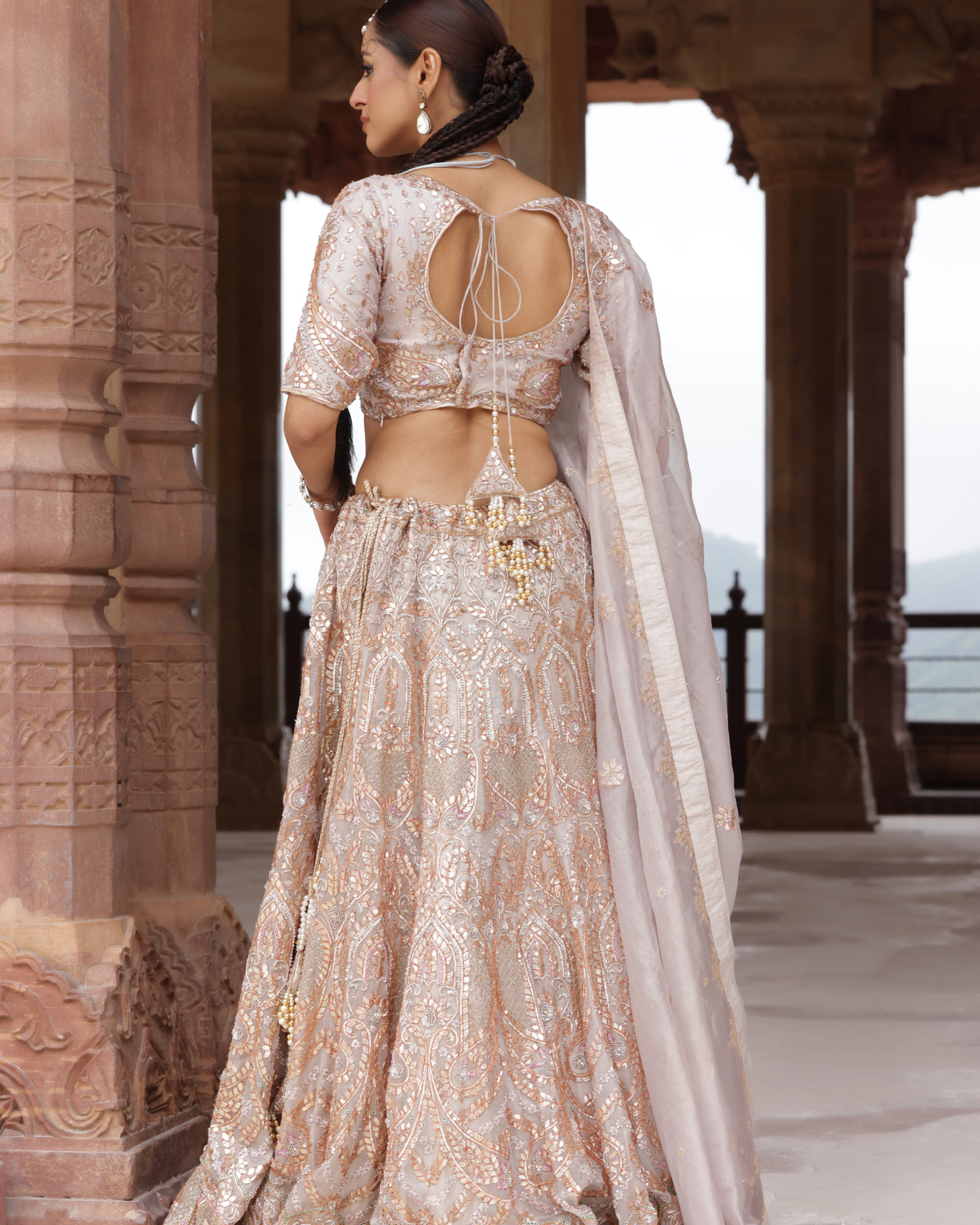 Pure Tissue Lehenga With Gota Work