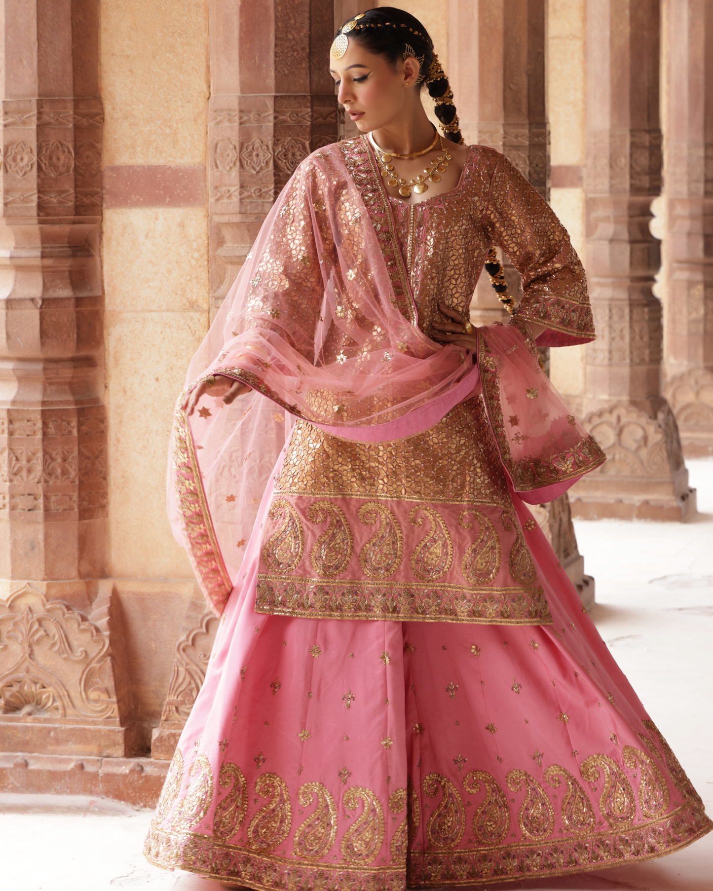 Embellished Sharara Set with Gota Work
