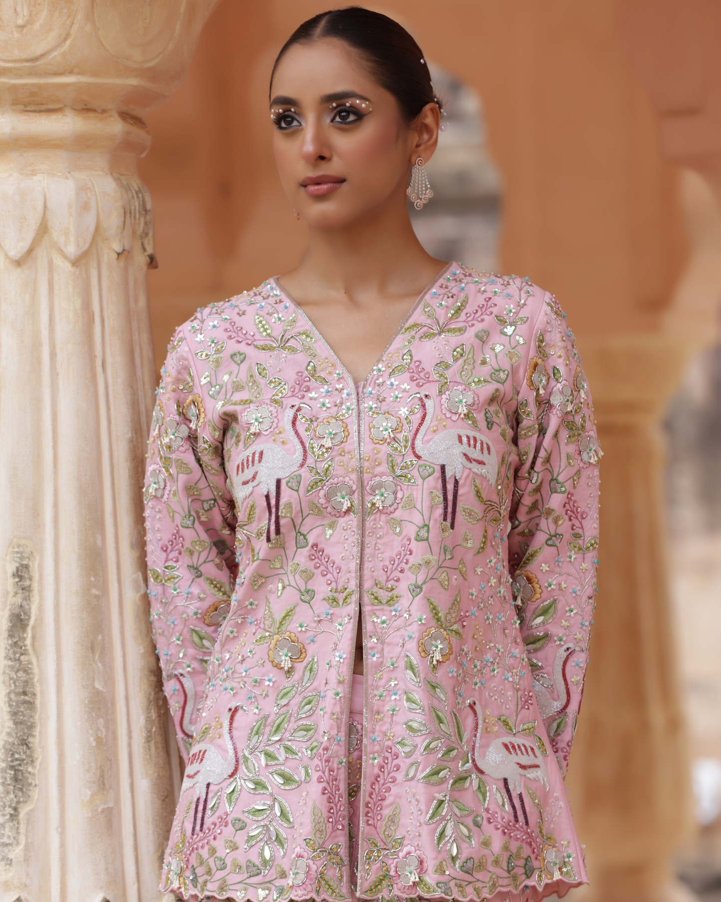 Pure Silk Co-ord set with Resham Work