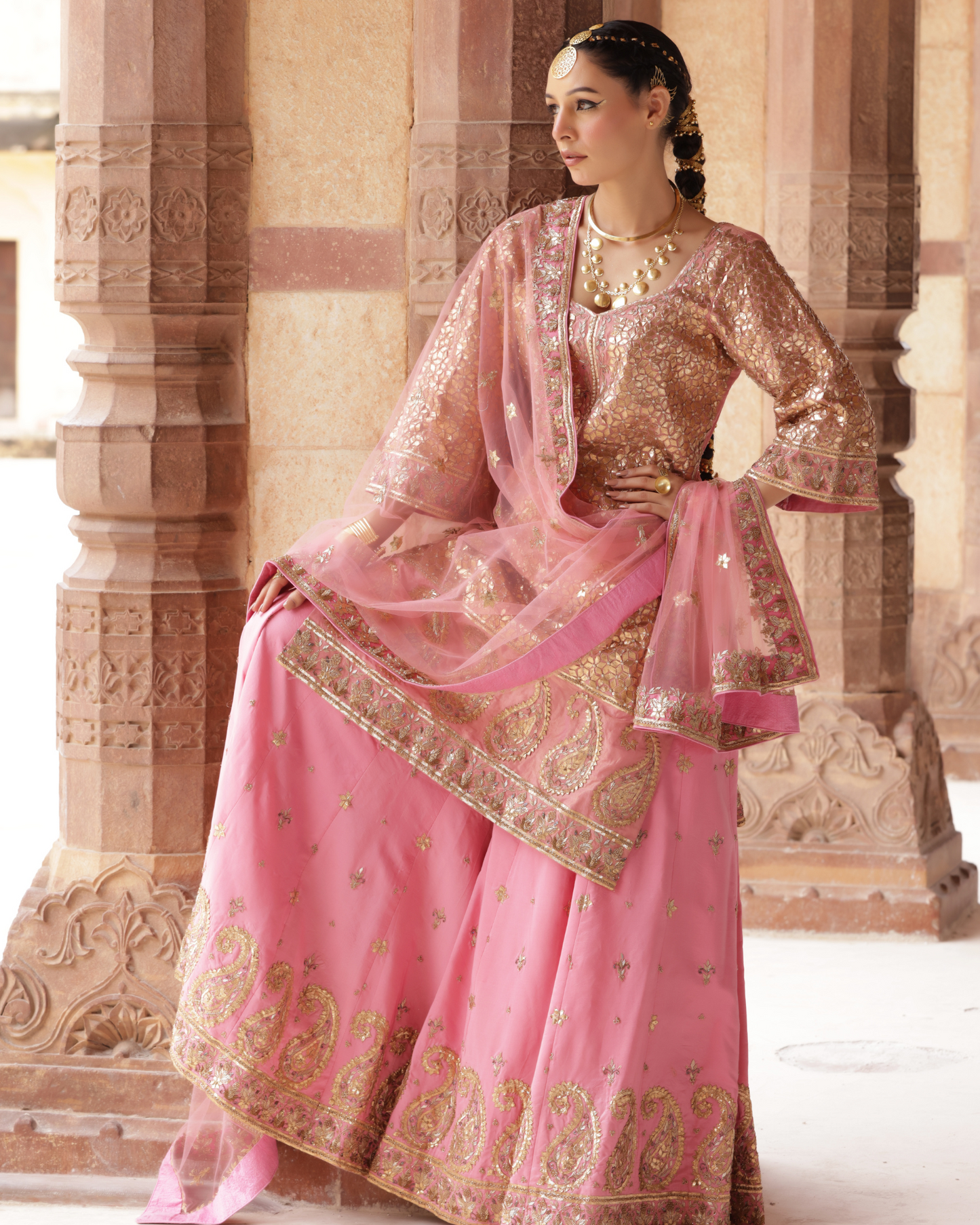 Embellished Sharara Set with Gota Work