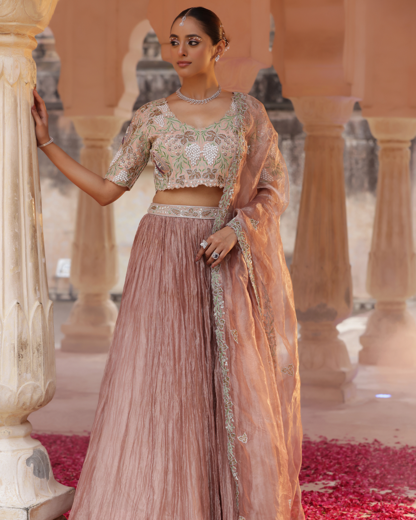 Maharani Tissue Lehenga With Kardana Work