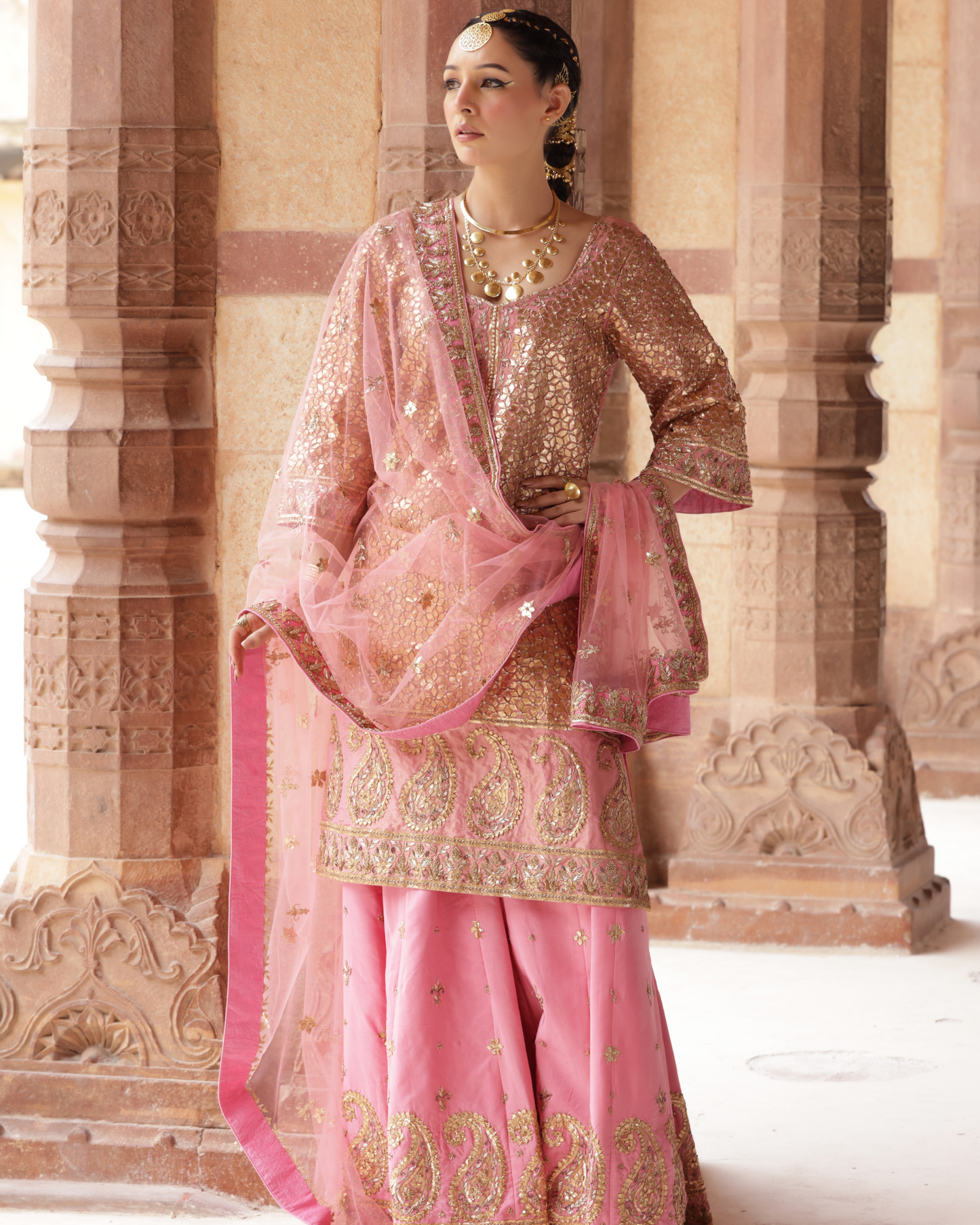 Embellished Sharara Set with Gota Work
