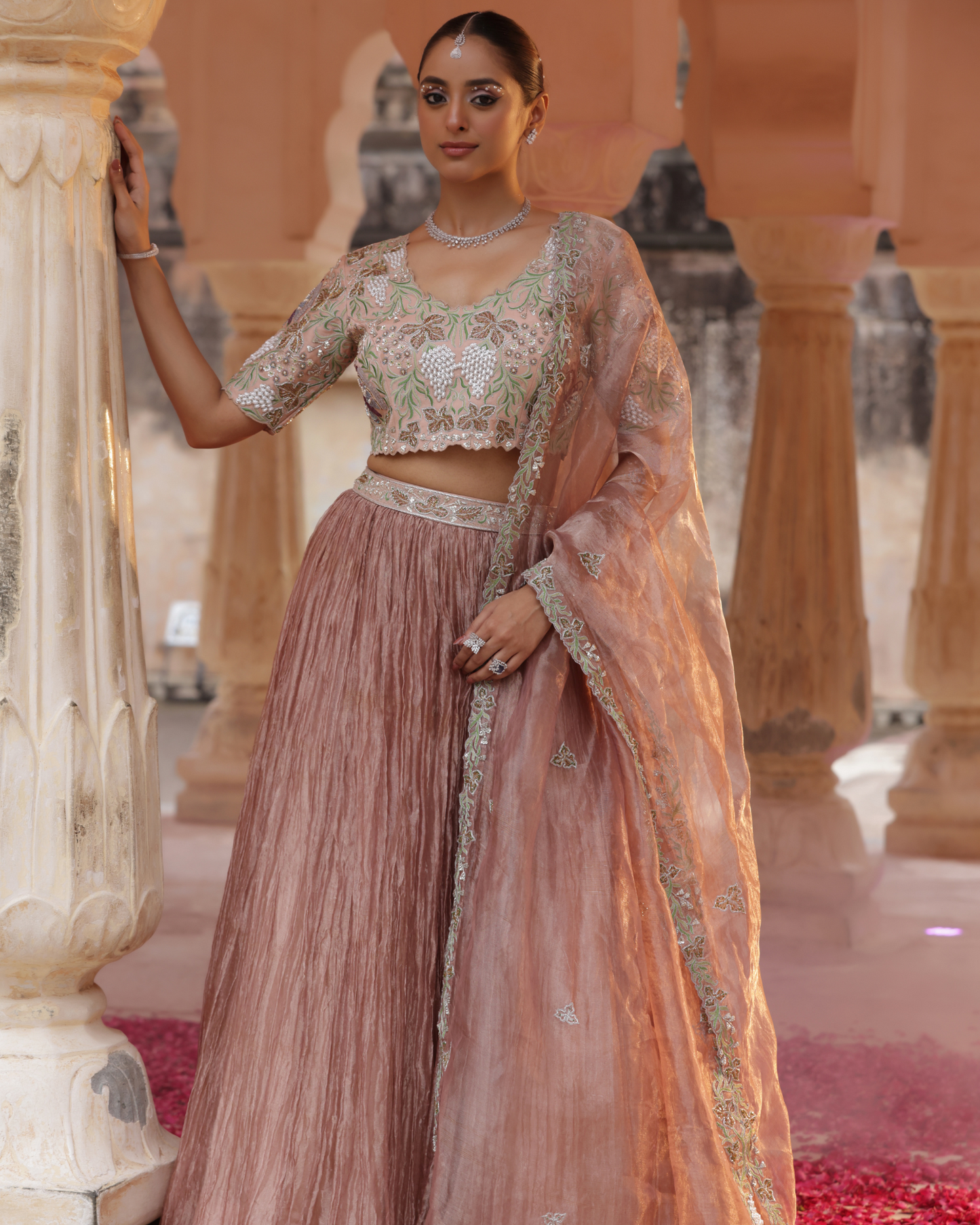 Maharani Tissue Lehenga With Kardana Work
