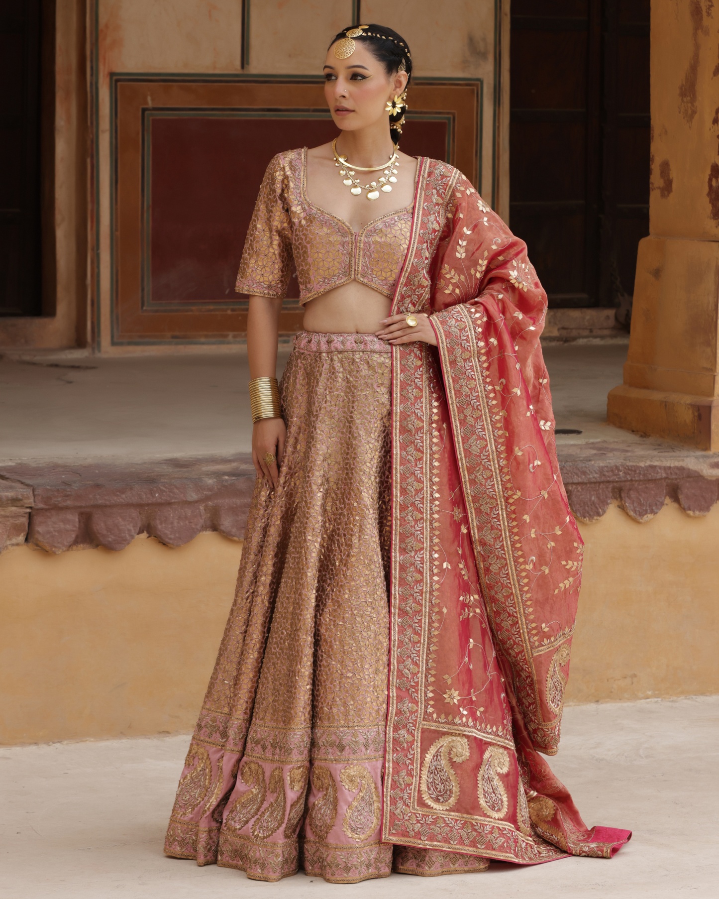 Tamba Gota Silk Lehenga Set