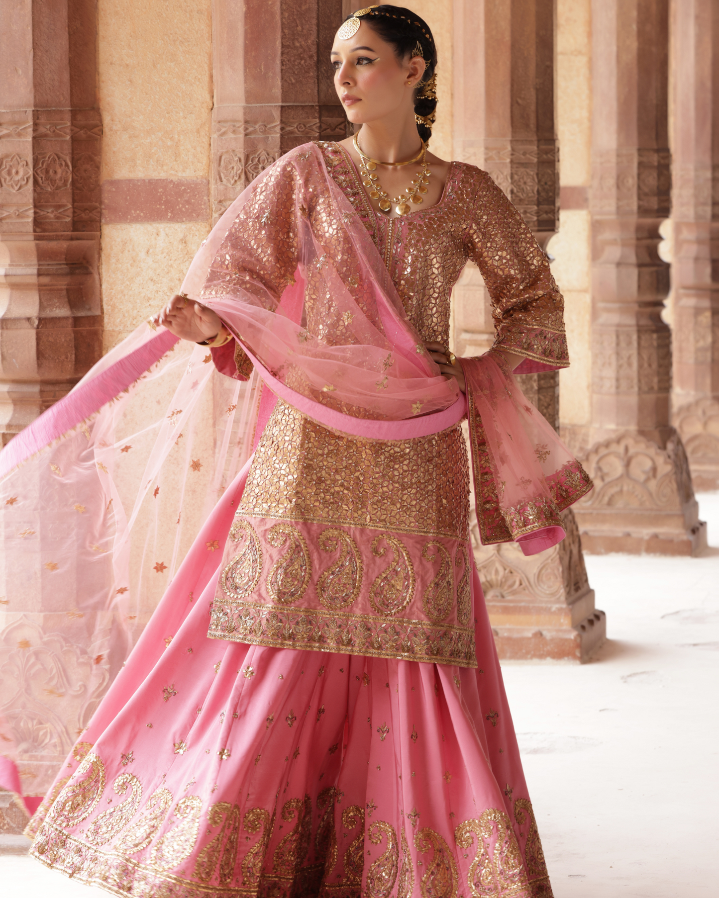 Embellished Sharara Set with Gota Work