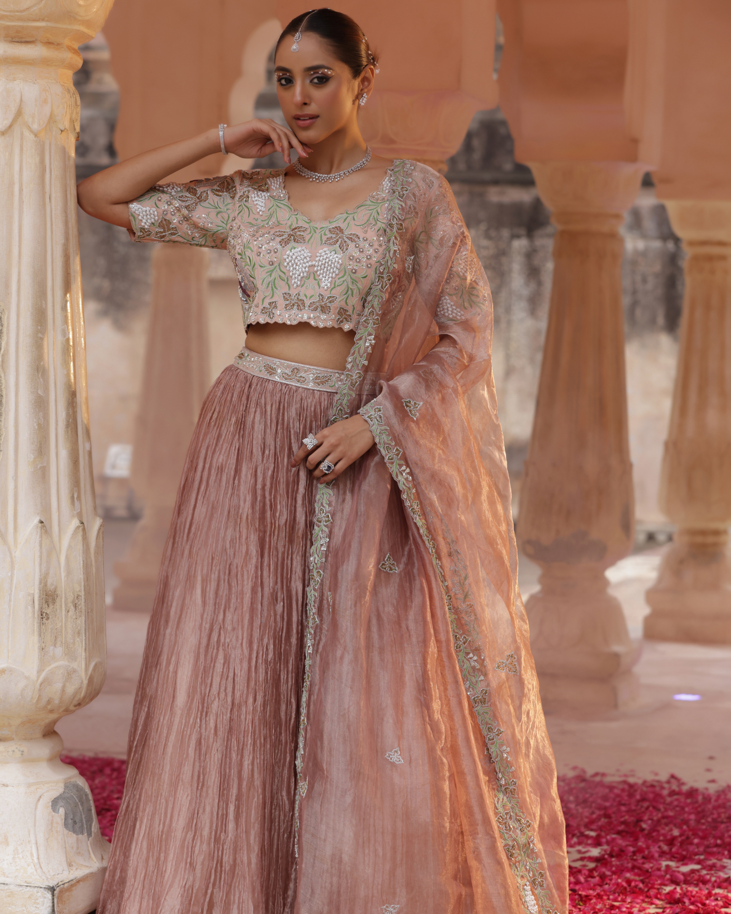Maharani Tissue Lehenga With Kardana Work