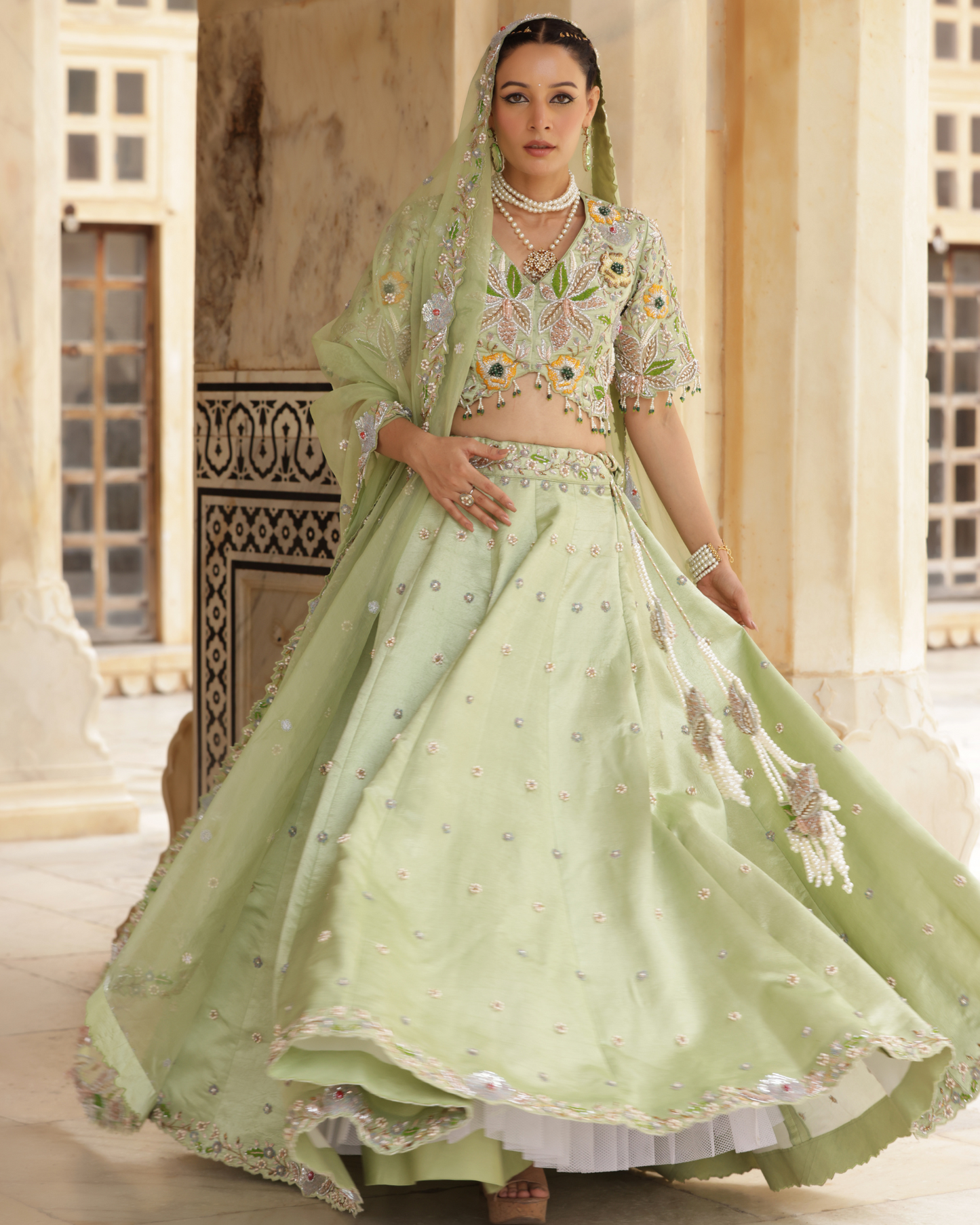 Dupion Silk Lehenga Set