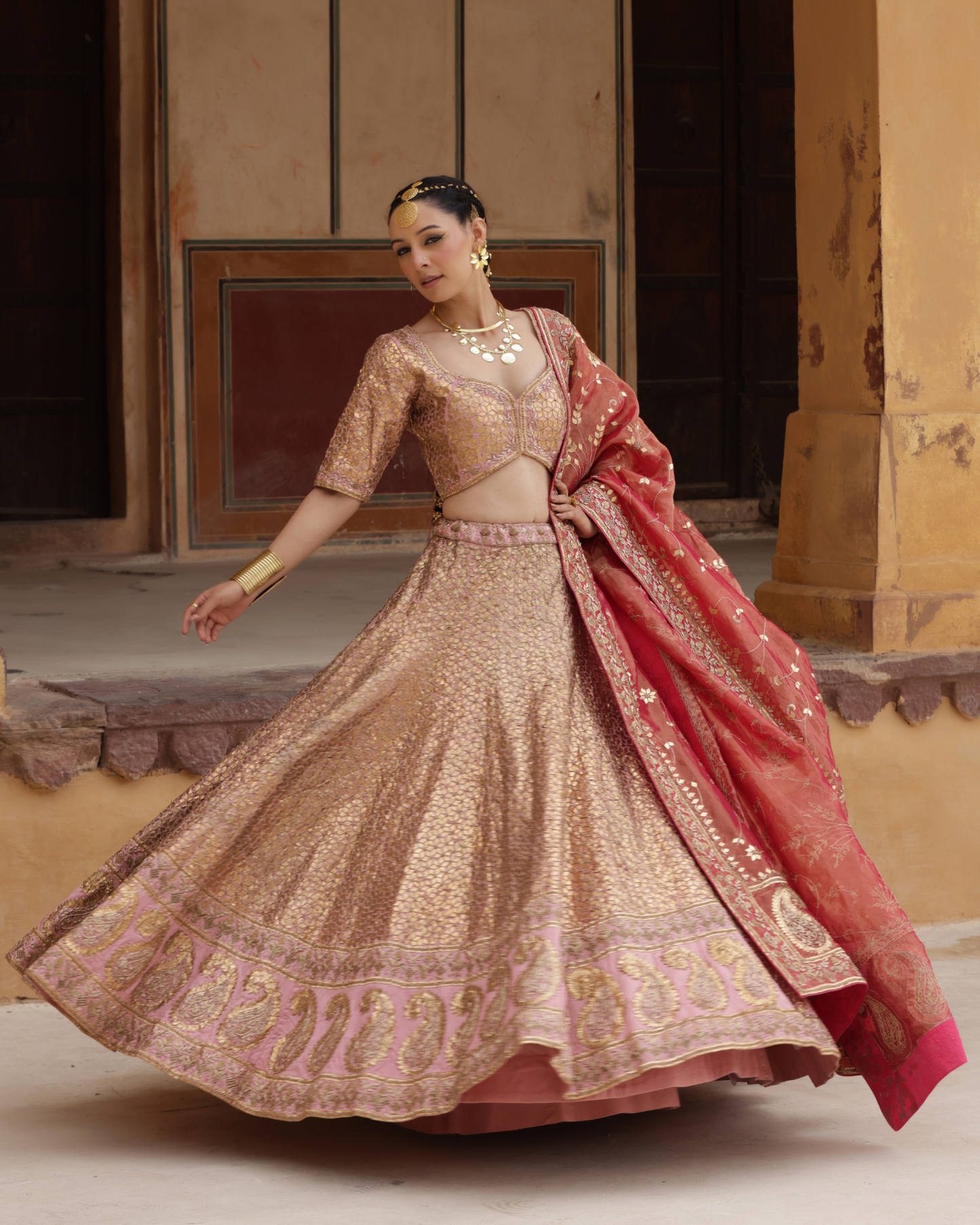 Tamba Gota Silk Lehenga Set