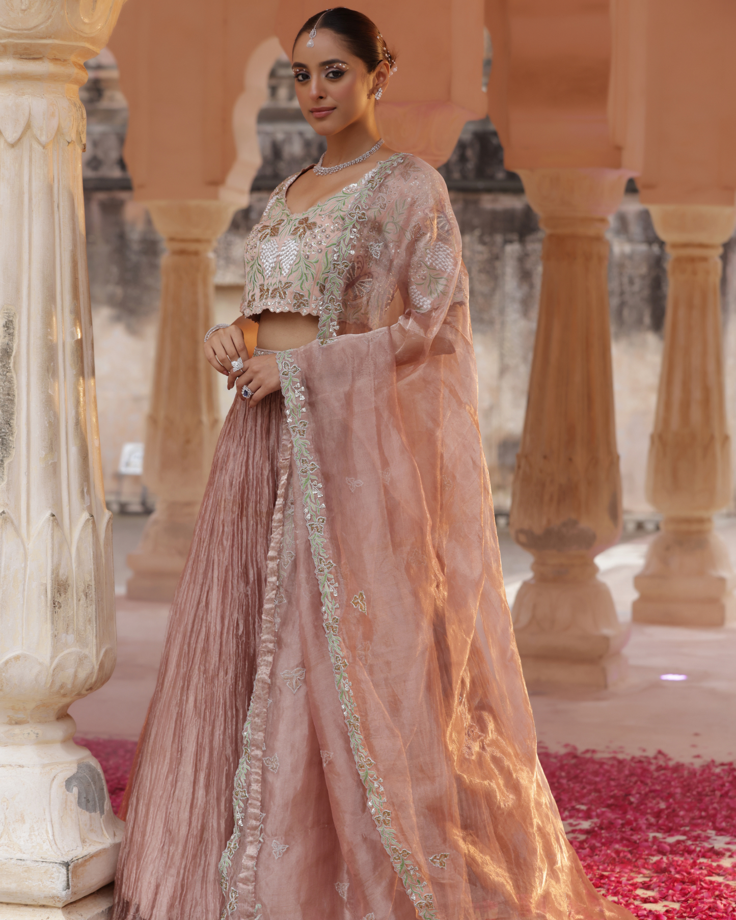 Maharani Tissue Lehenga With Kardana Work