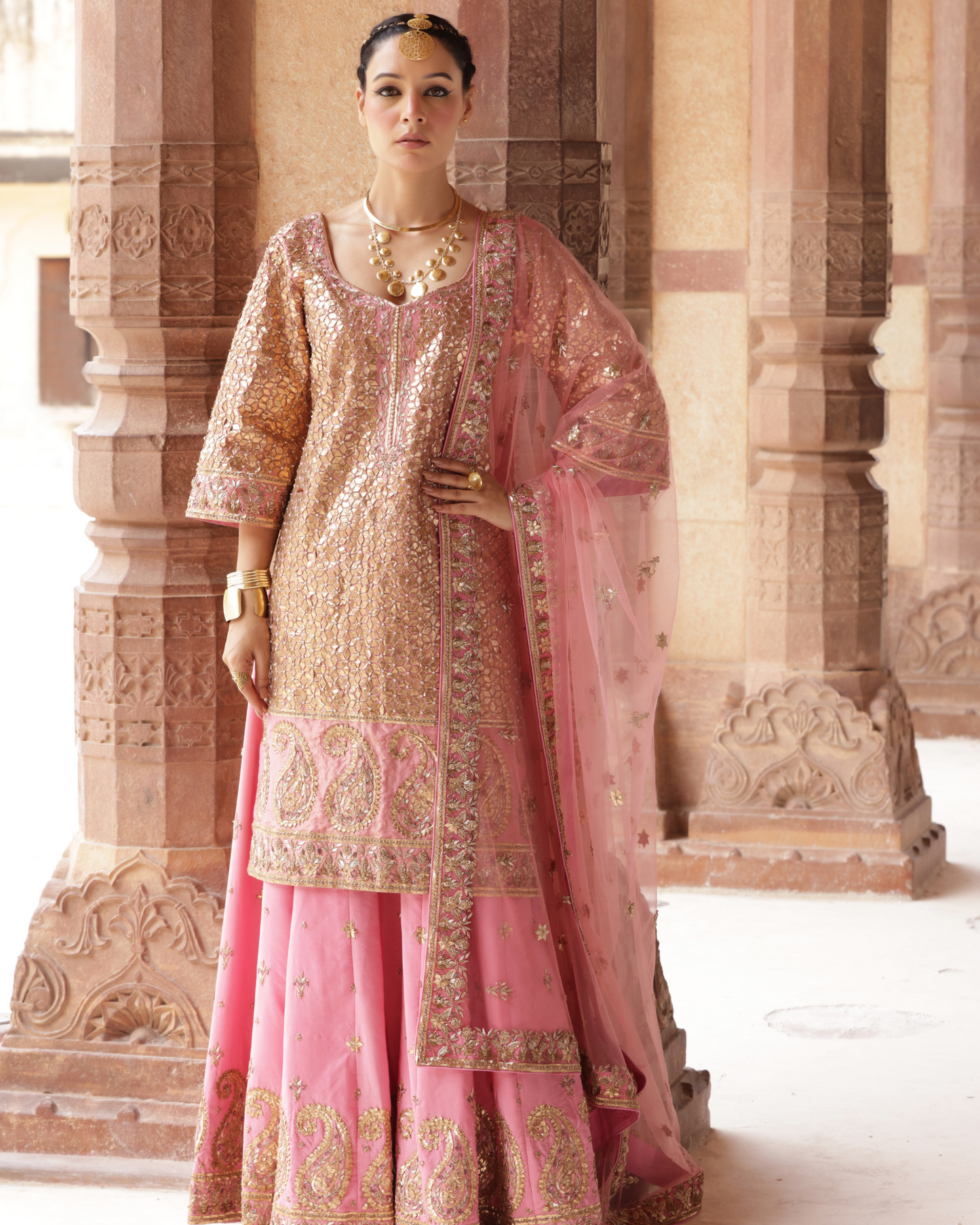 Embellished Sharara Set with Gota Work