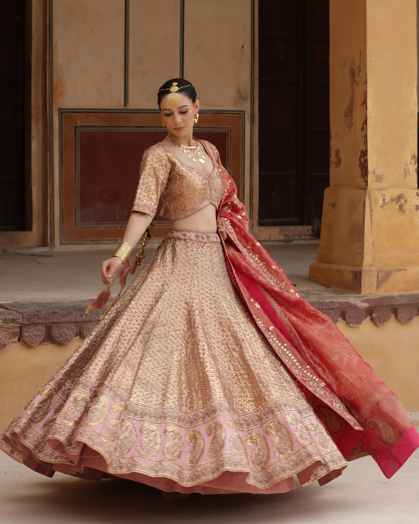 Tamba Gota Silk Lehenga Set