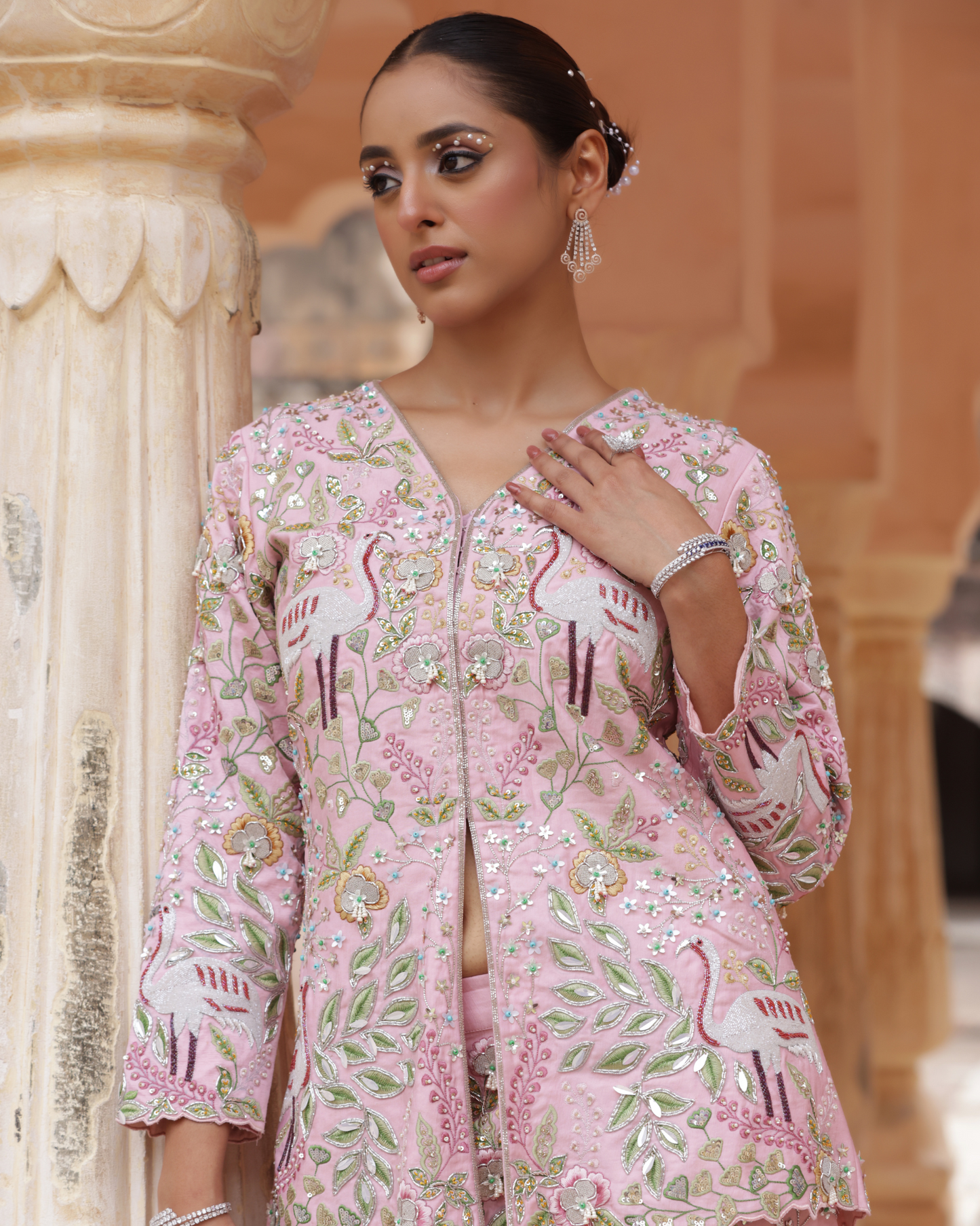 Pure Silk Co-ord set with Resham Work