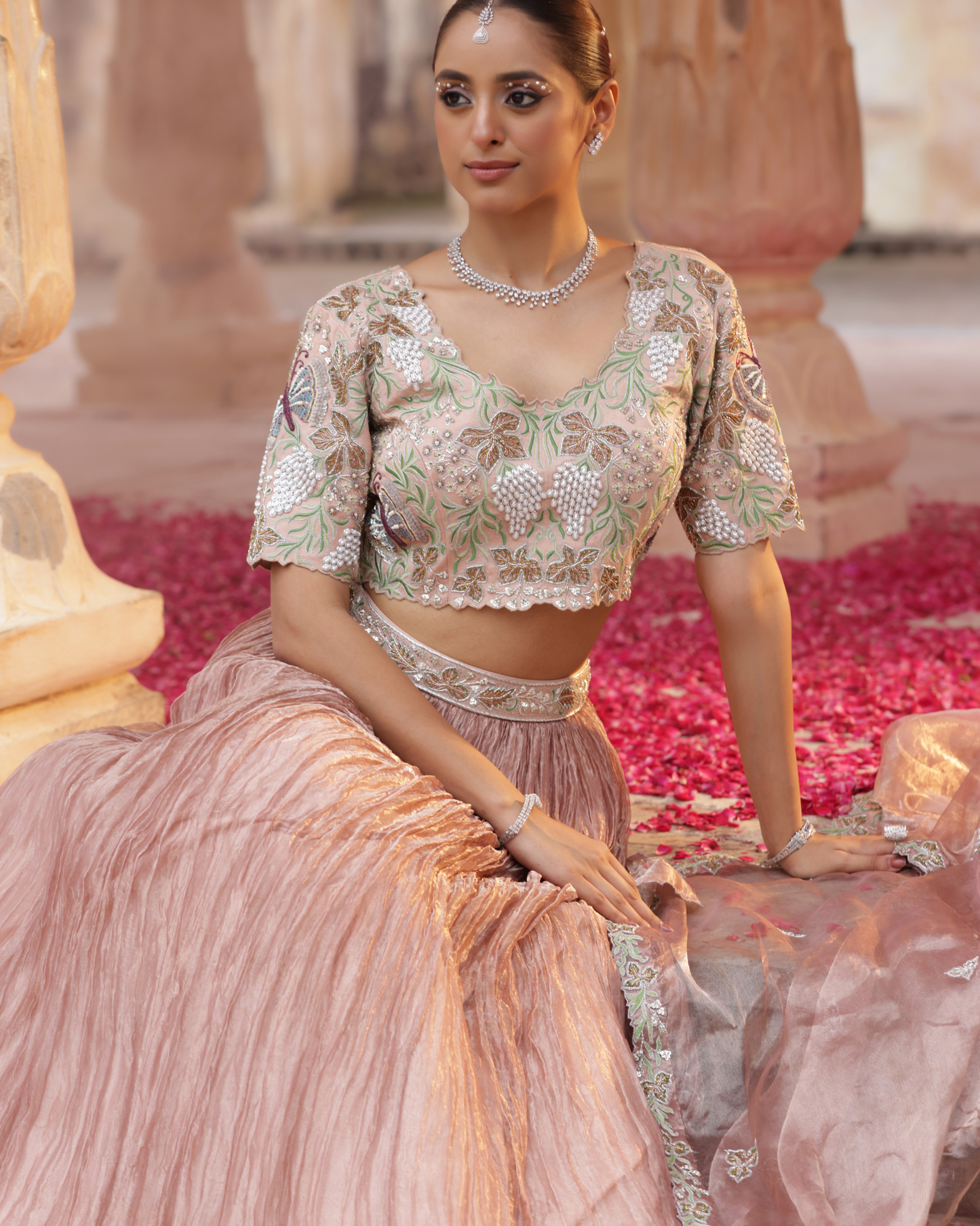 Maharani Tissue Lehenga With Kardana Work
