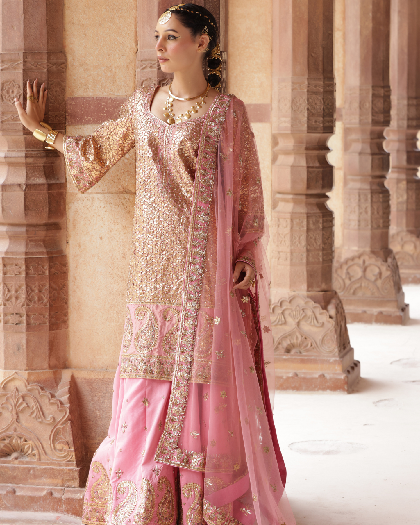 Embellished Sharara Set with Gota Work