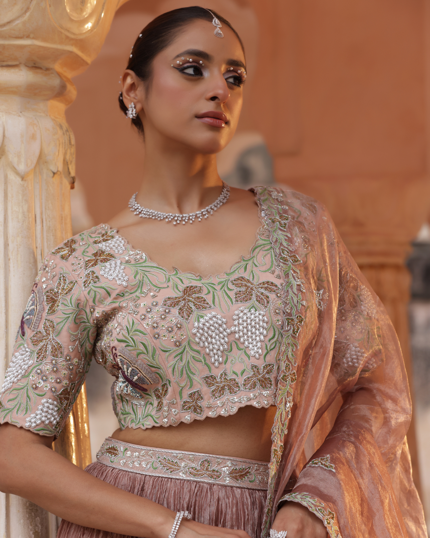 Maharani Tissue Lehenga With Kardana Work