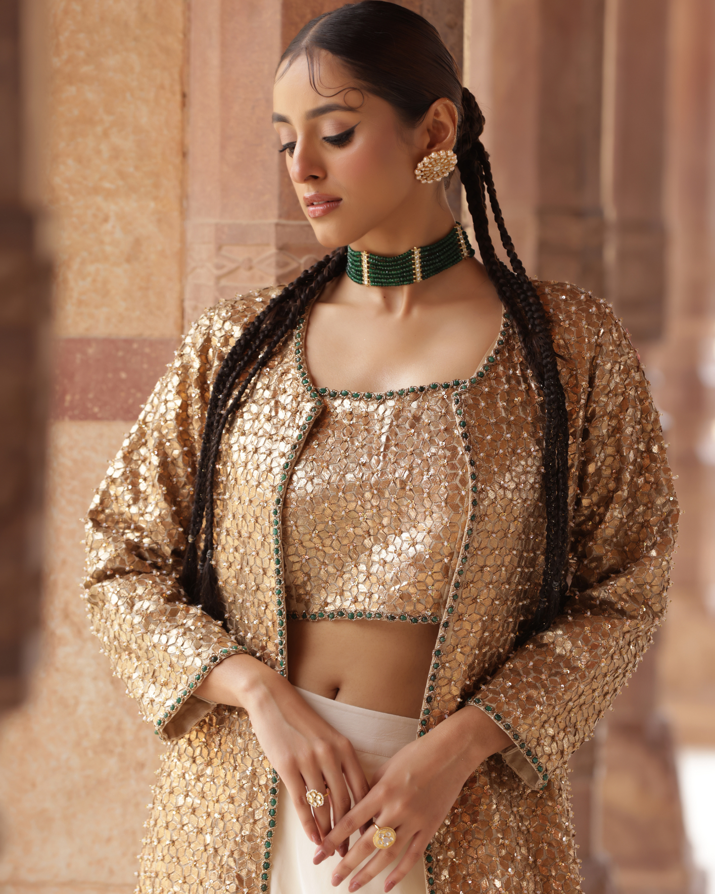 Twisted Gota Regal Jacket Set