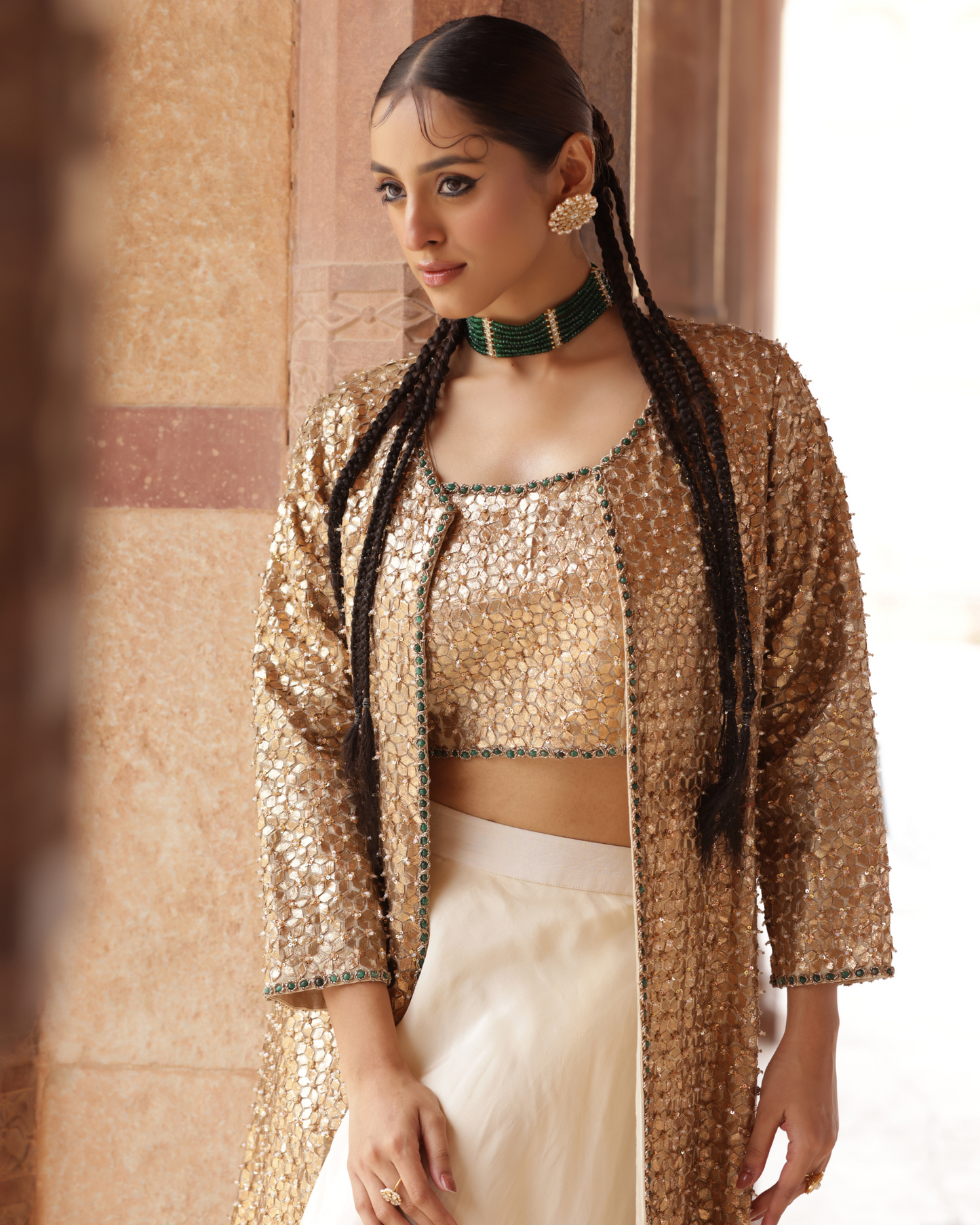 Twisted Gota Regal Jacket Set