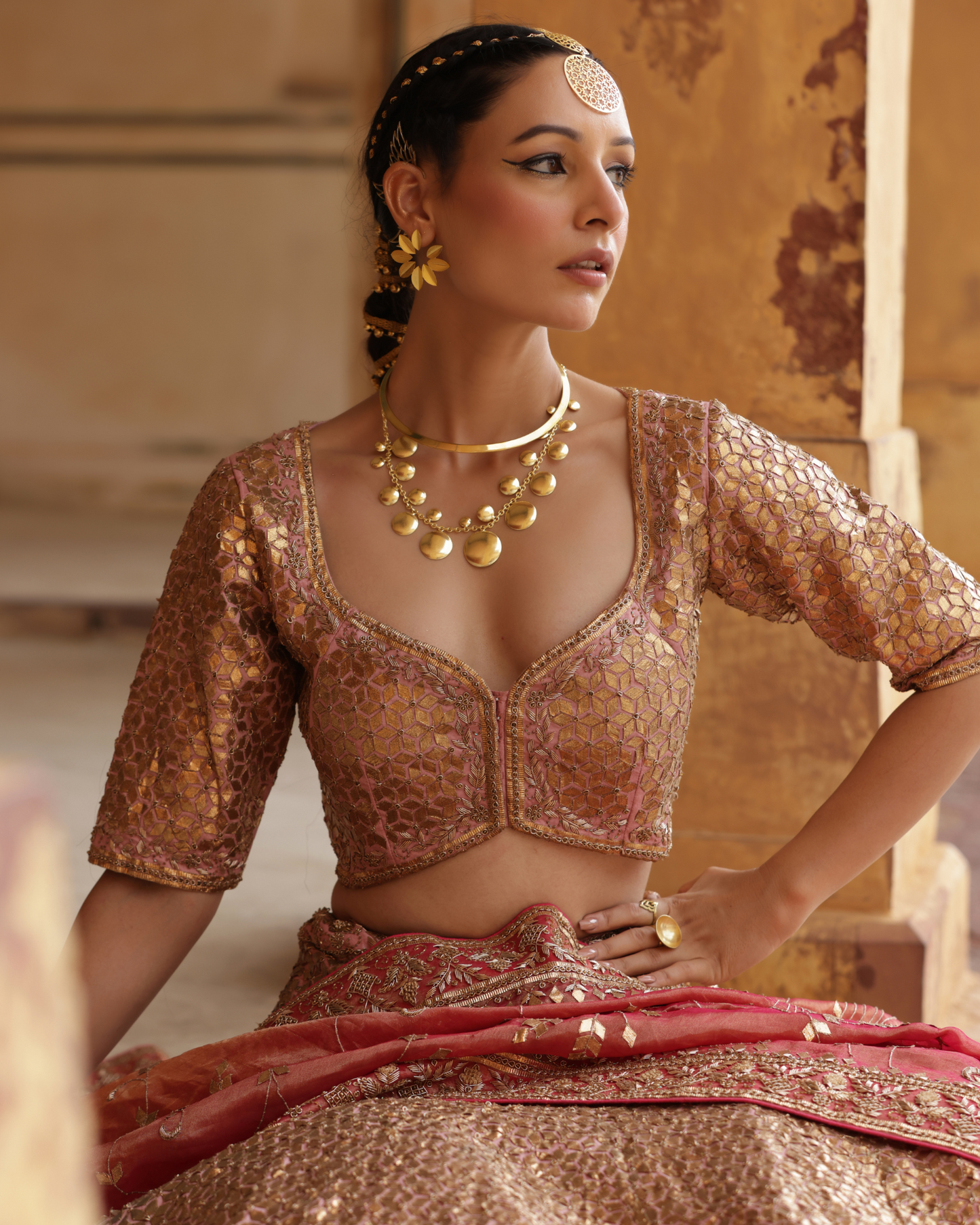 Tamba Gota Silk Lehenga Set