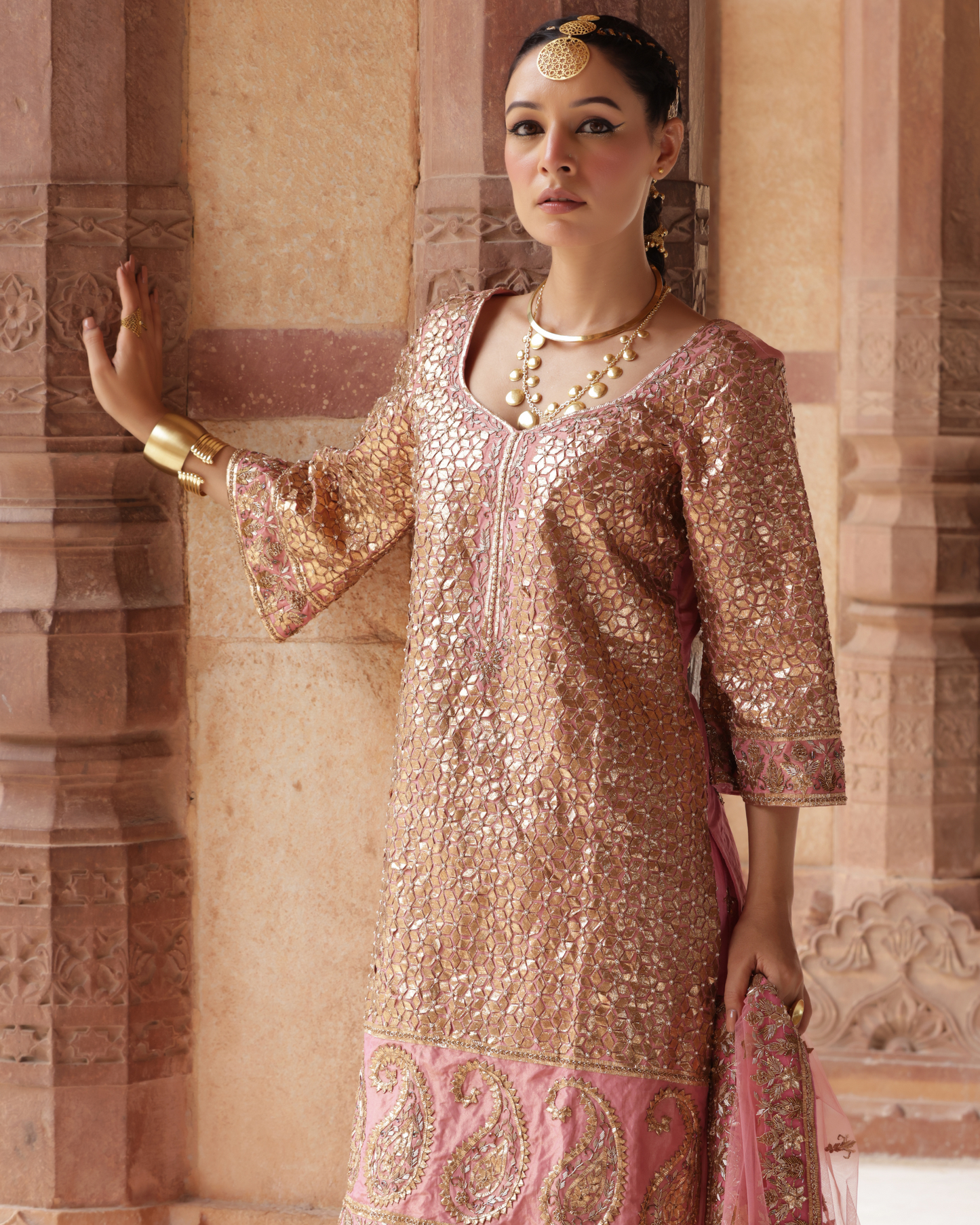 Embellished Sharara Set with Gota Work