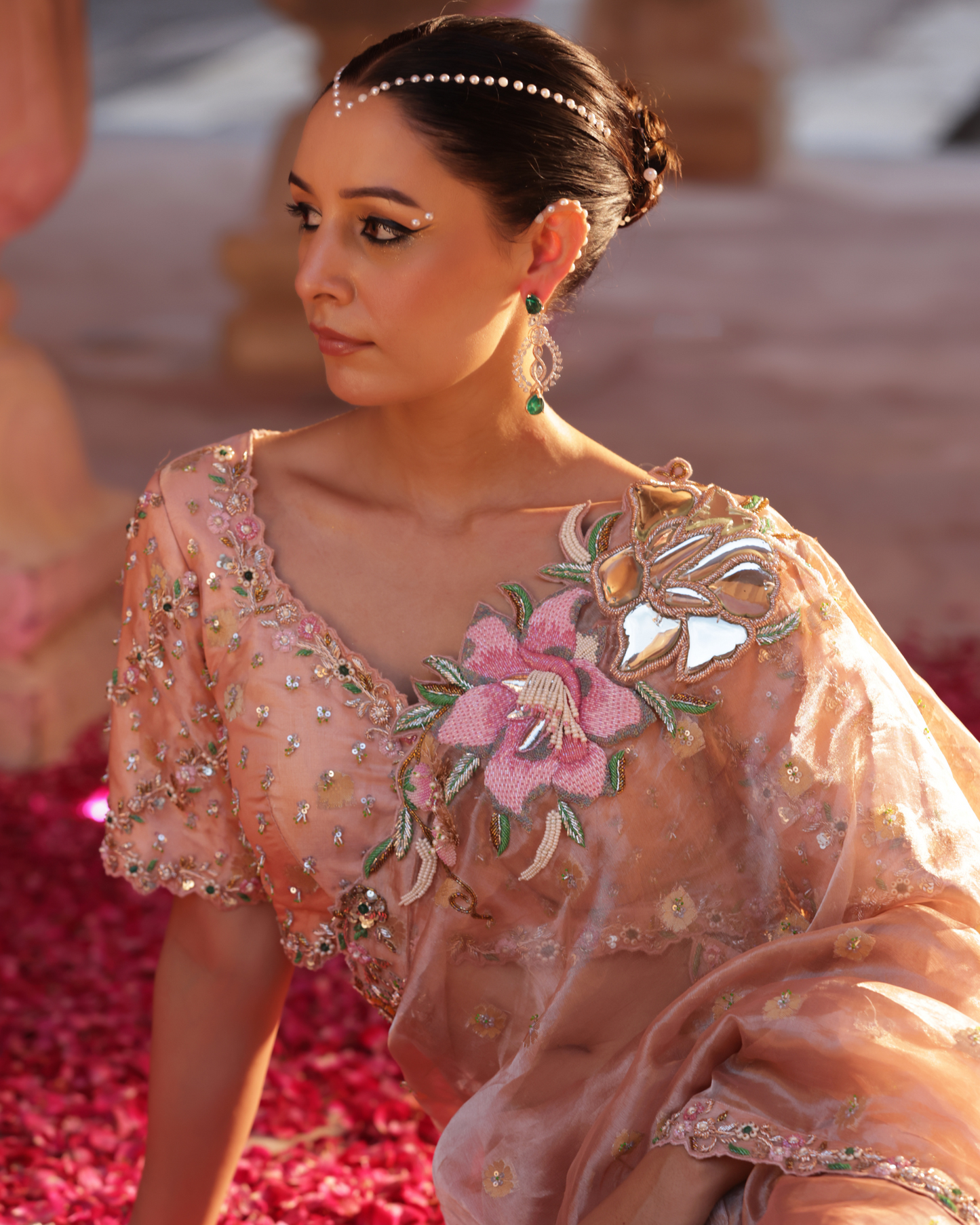 Zari Tissue Saree With Cutdana Work