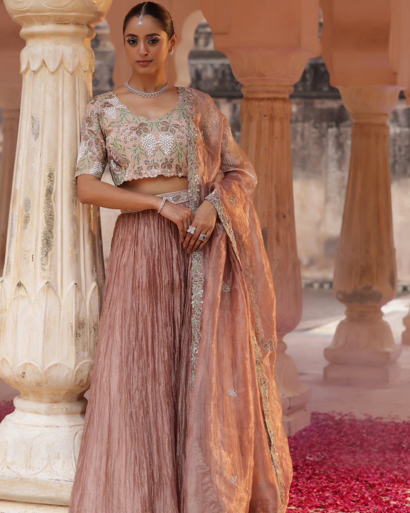 Maharani Tissue Lehenga With Kardana Work