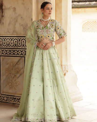 Dupion Silk Lehenga Set