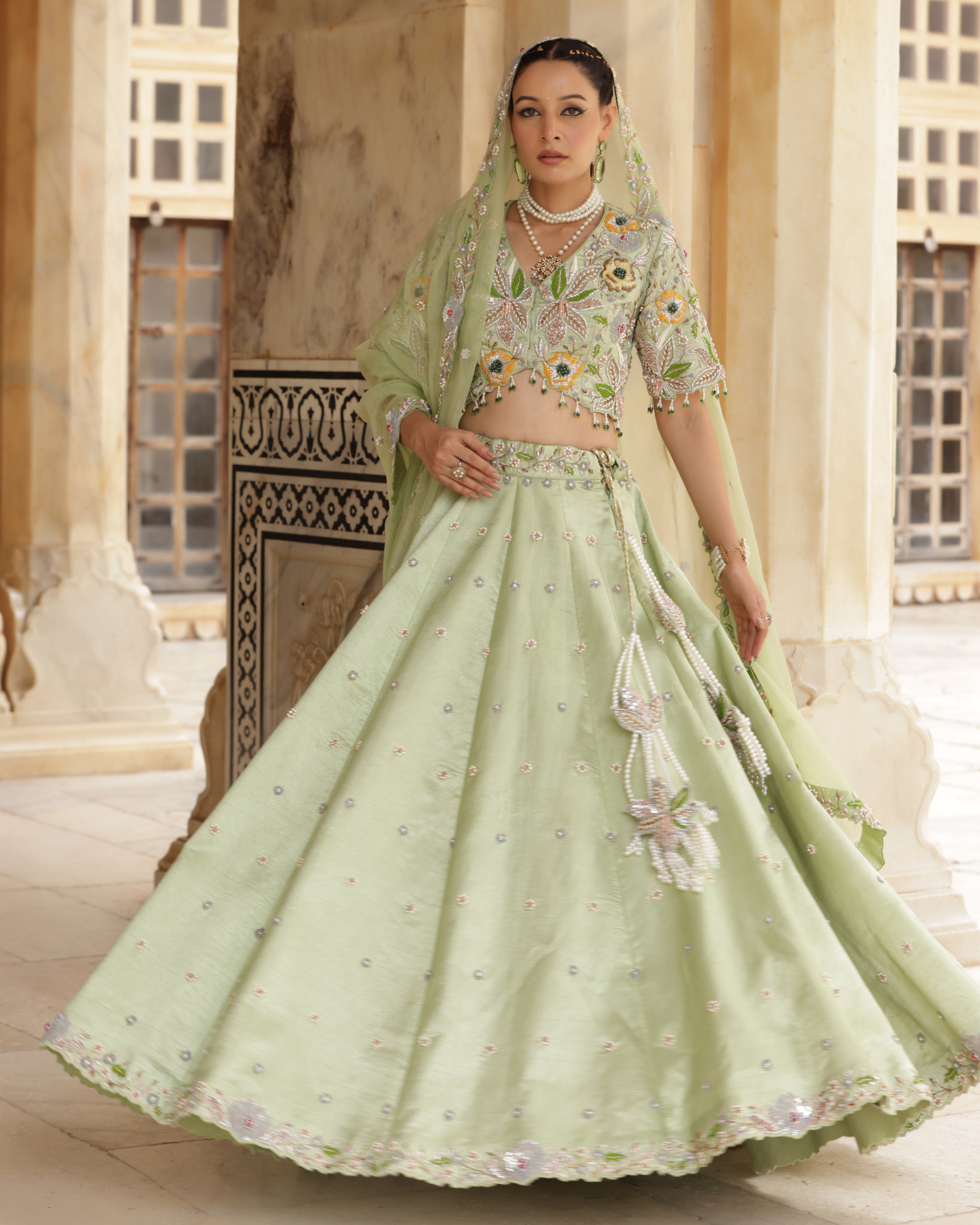 Dupion Silk Lehenga Set