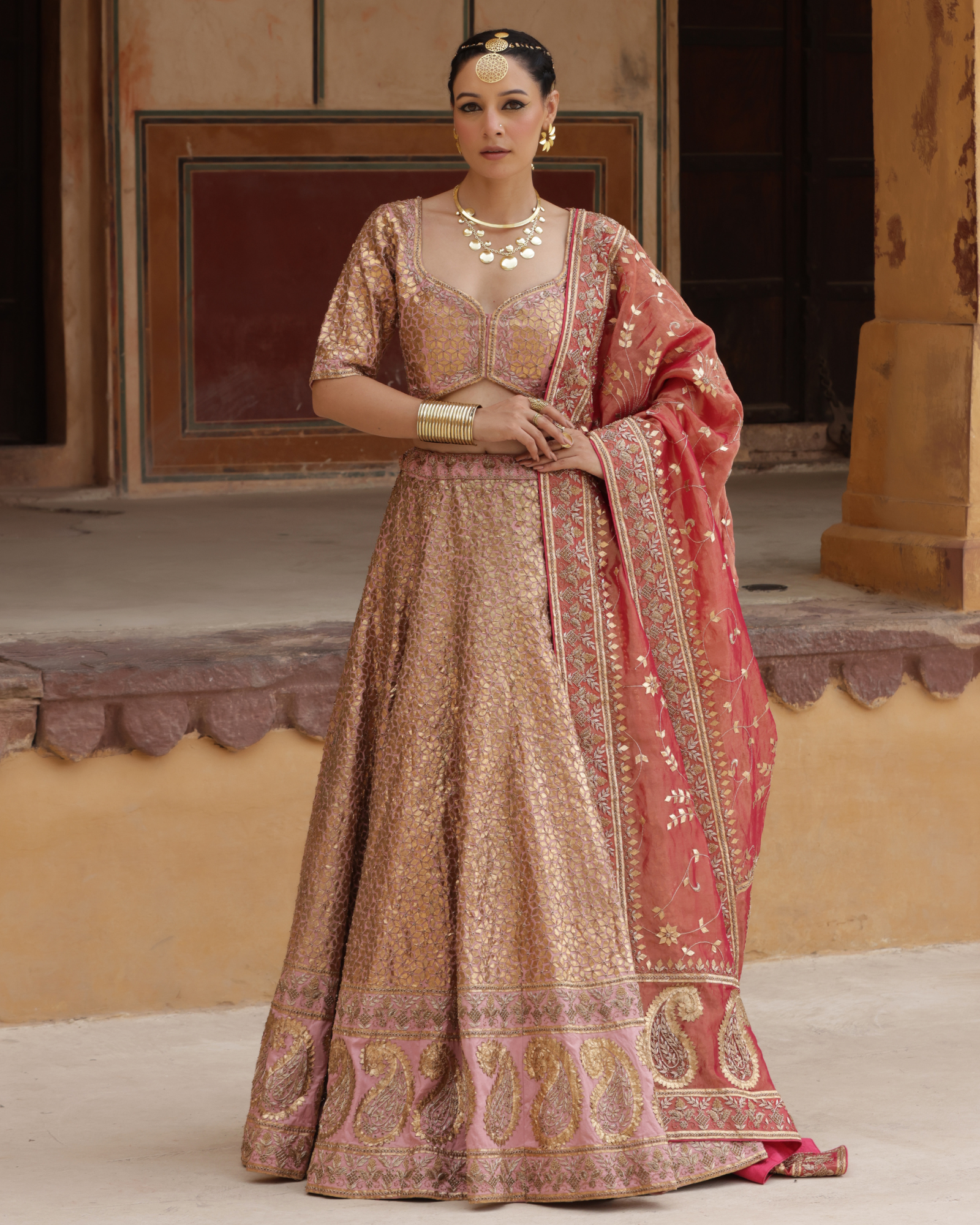Tamba Gota Silk Lehenga Set