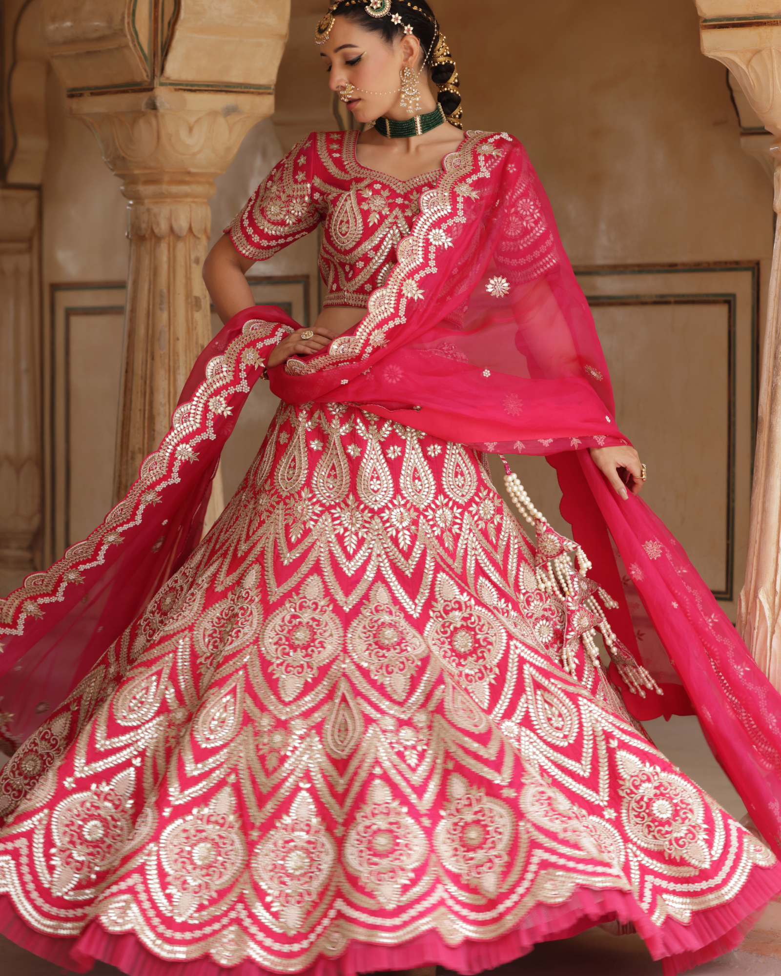 Golden Glow Silk Lehenga Set