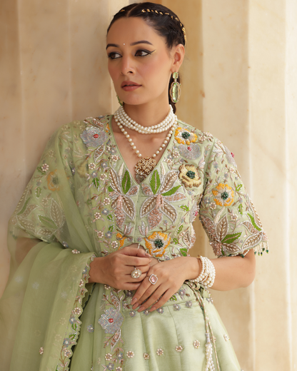 Dupion Silk Lehenga Set