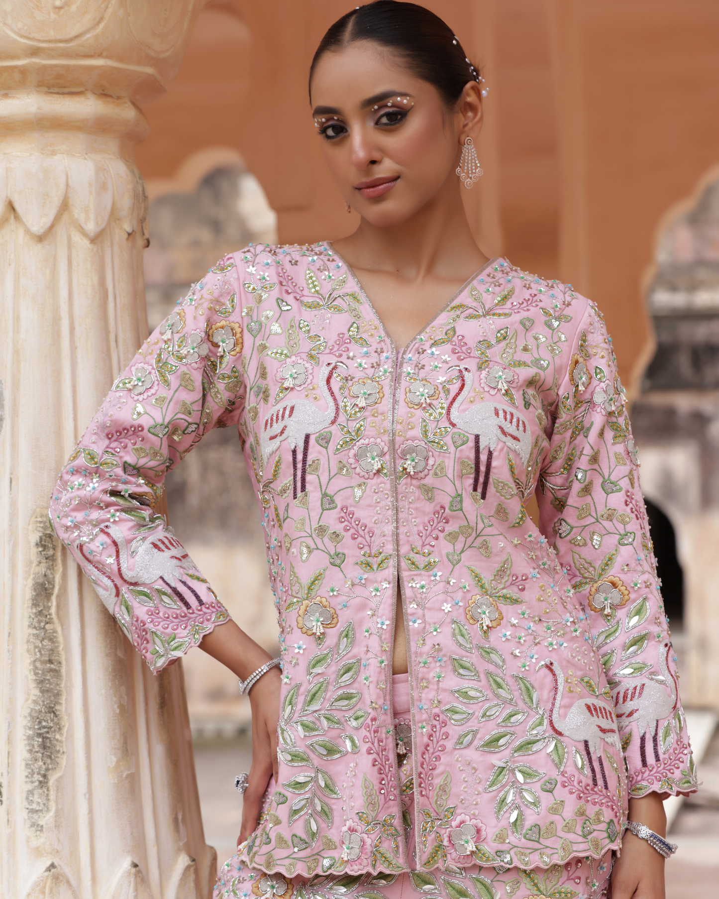 Pure Silk Co-ord set with Resham Work
